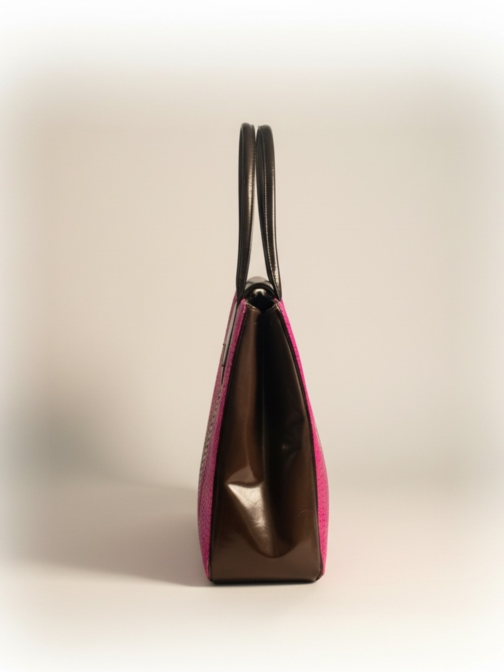 Christian Dior Reimagined Python Tote Pink Black Exotic Statement Bag - Picture 5 of 5